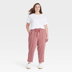 Ava & Viv Pants Size 2X Plus Rose Color Pull On Pockets Drawstring Waist NWOT